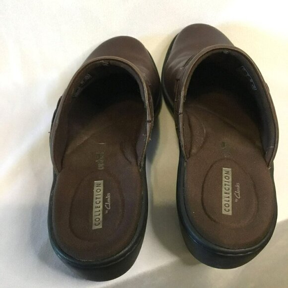 Collection by Clarks Mules Women's Size 8 Brown Leather Worn Once All Seasons - Picture 10 of 12